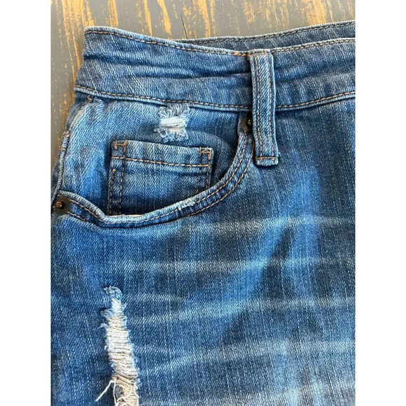 Mossimo Vintage Y2K Denim Distressed Skirt Size 6 - Picture 4 of 8